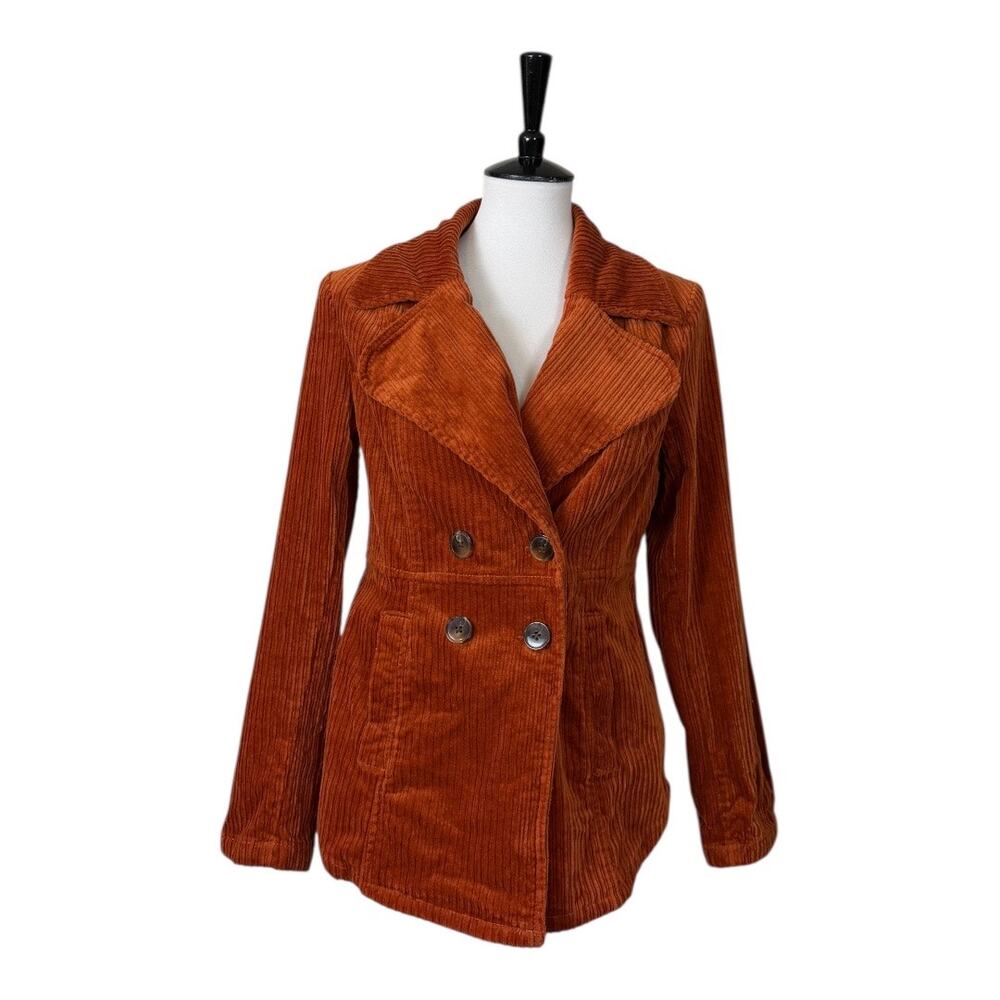 CAbi Professor Peacoat Corduroy Double Breasted Blazer Jacket Women’s Size Small